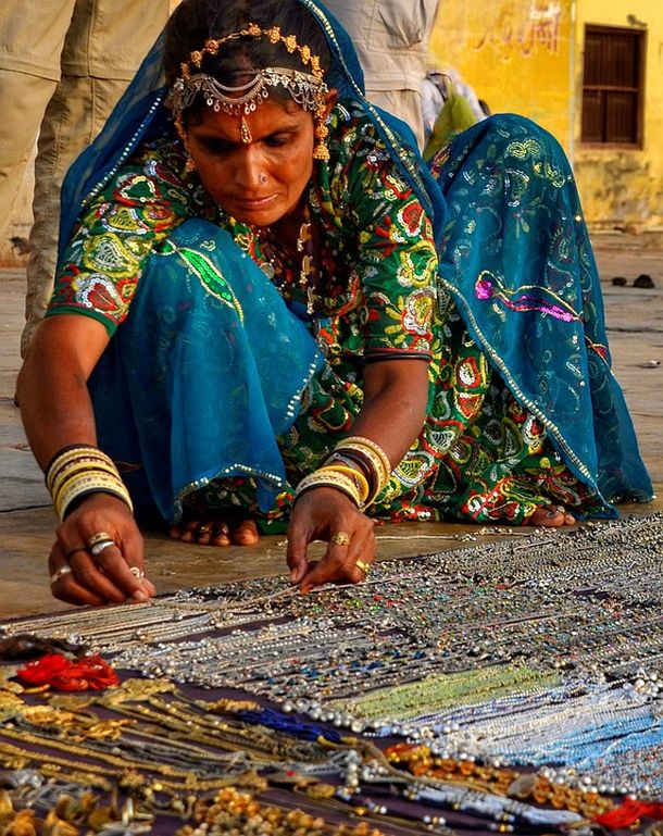 indija žena nakit tržnica bazar