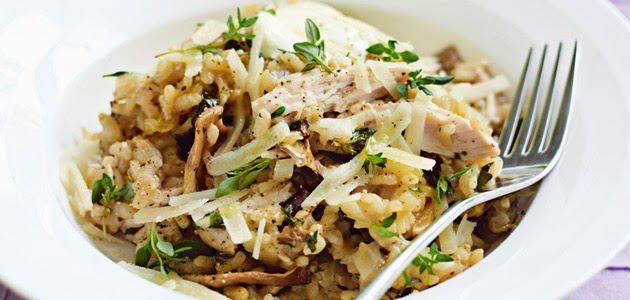 White wine, chicken & mushroom risotto recipe