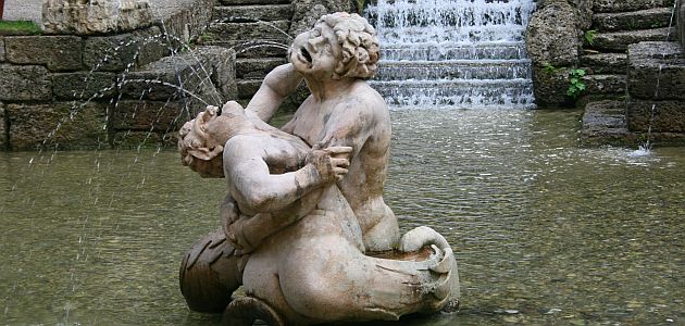 Vrt dvorca Hellbrunn, vodena igra, užitak za princa nadbiskupa