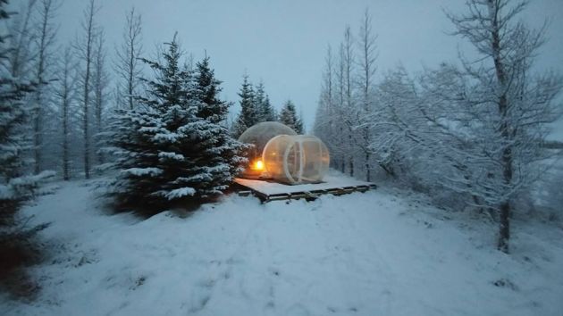Jedinstveni polarni hotel na Islandu Buubble hotel