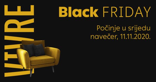 Black Friday crni petak namjestaj sofe tepisi kreveti