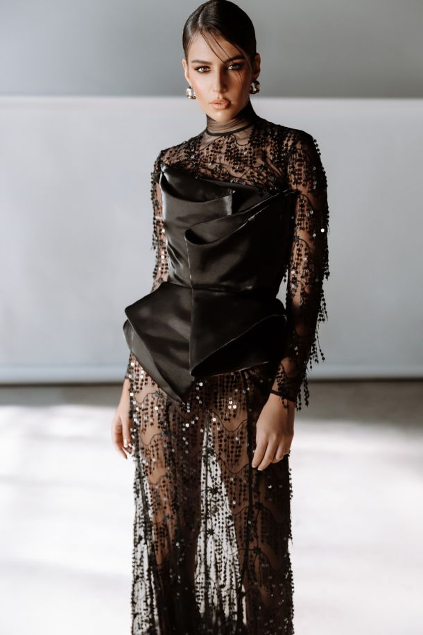 crna koktel haljina DIANA VILJEVAC