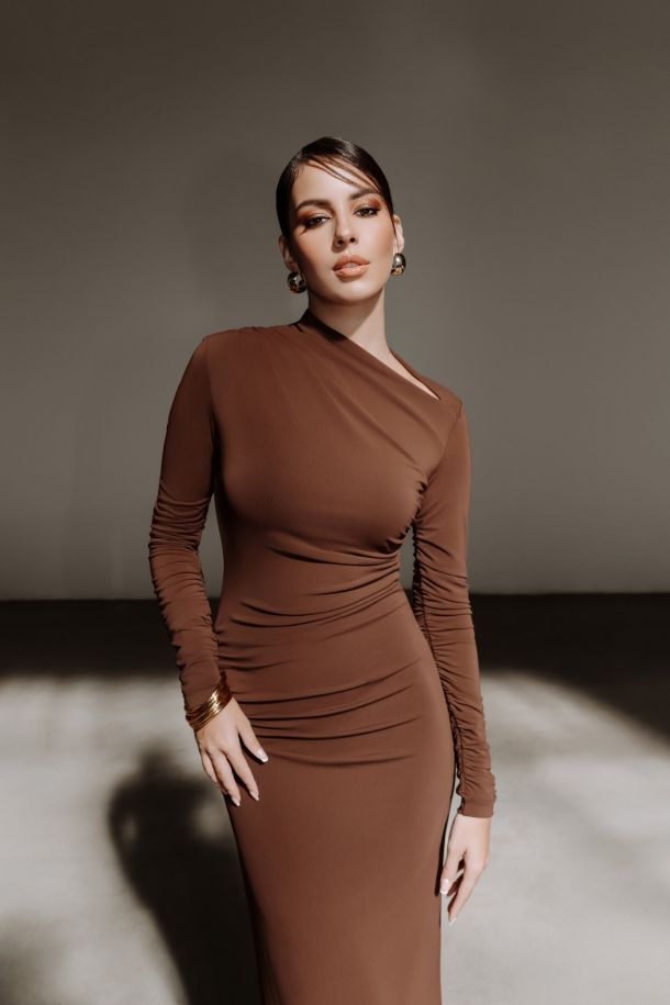 duga haljina smeda DIANA VILJEVAC