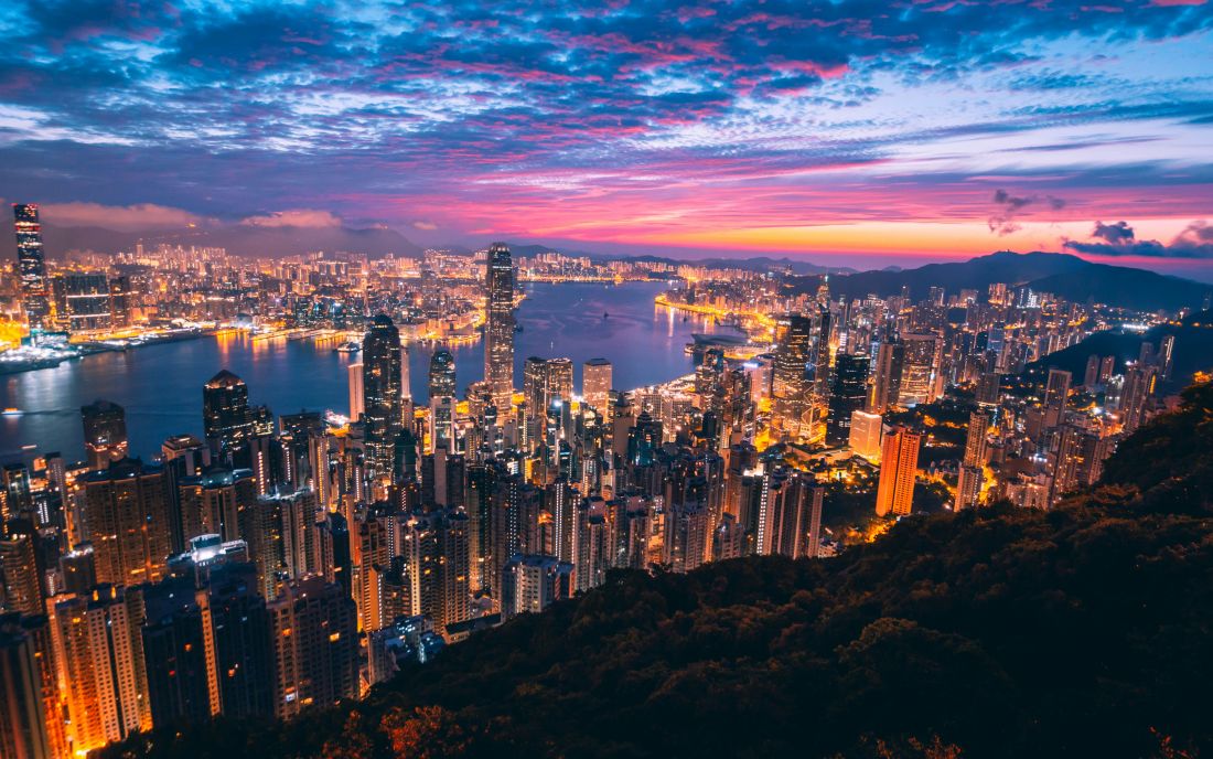 pogled s vidikoca Victoria Peak, Hong Kong hong kong
